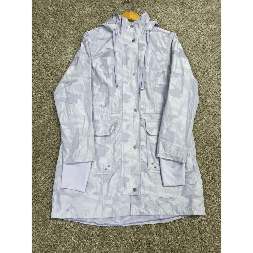 Athletic Works Womens Lavender Camo Hooded Rain Jacket Purple Medium 8-10